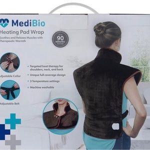 Medi Bio Heating Pad Wrap for Shoulder, Neck & Back, 90 Minutes Run Time 25"x26"